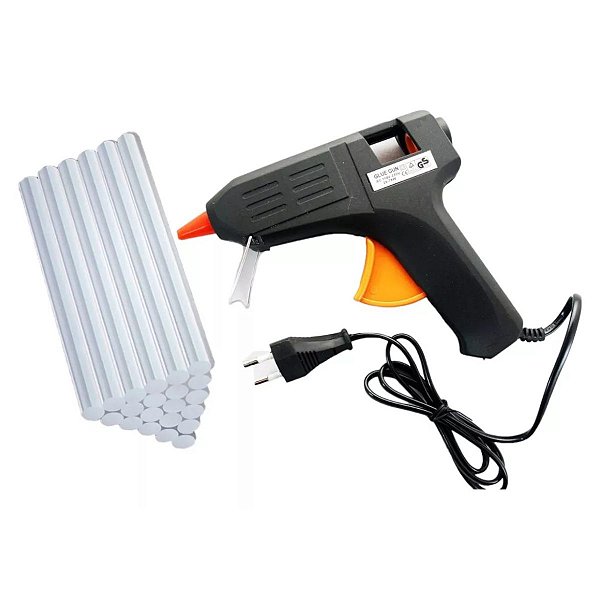 Kit Revolver Pistola Cola + Bastões De Cola 1kg De Brinde