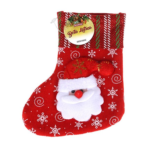 Meia Bota Enfeite Pendente De Natal Arvore Chamine Presente 22 Cm