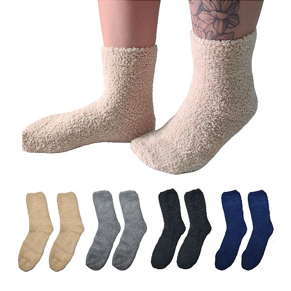 Meia Lã Feminina Masculina Térmica Frio Forrada Adulto