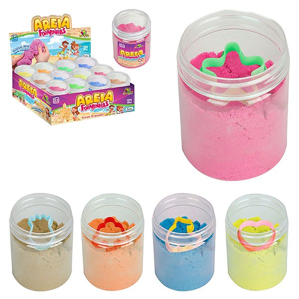 Pote De Massinha De Areia Magica  120g Colorido