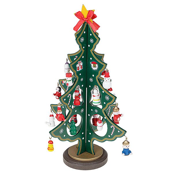 Enfeite De Mesa Natalino Mini Arvore De Natal Em Madeira