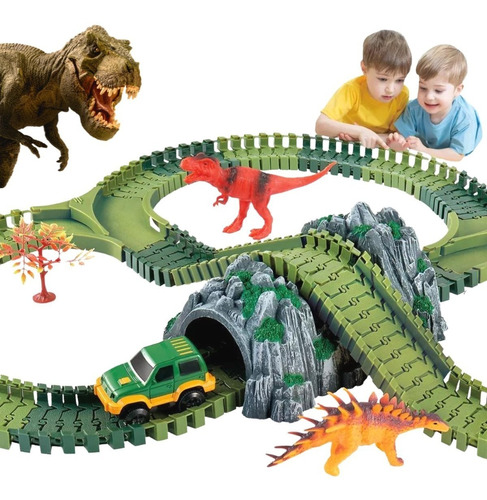 Pista Carrinho Dino Dinossauro Track Radical 252pç Infantil