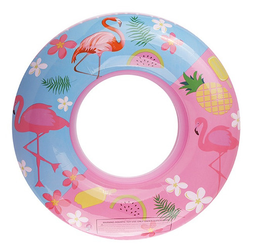 Boia Cintura Infantil Redonda Estampada Piscina Verão Desenho:flamingo