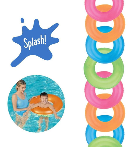Boia Neon 85 Cm Redonda Inflável Piscina Praia