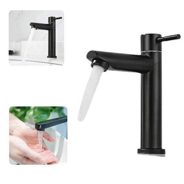 Torneira De Banheiro Luxo Lavabo Aço Inox 304