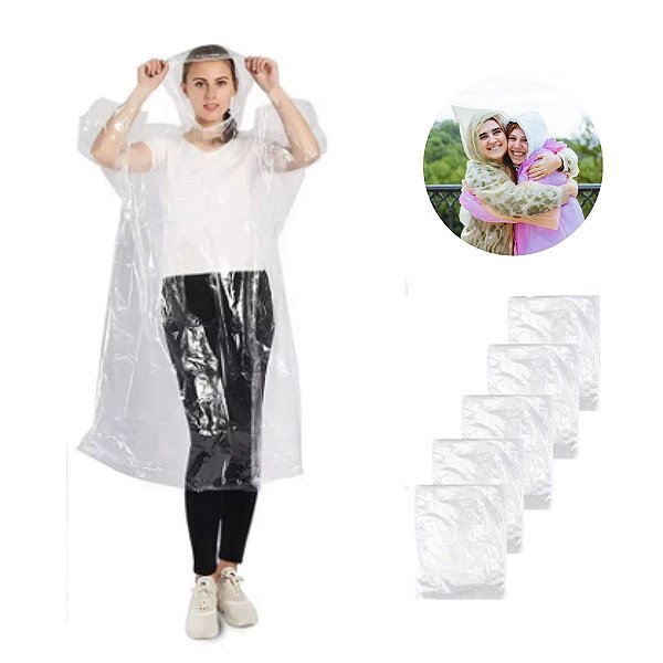 Kit 5 Capa De Chuva Simples