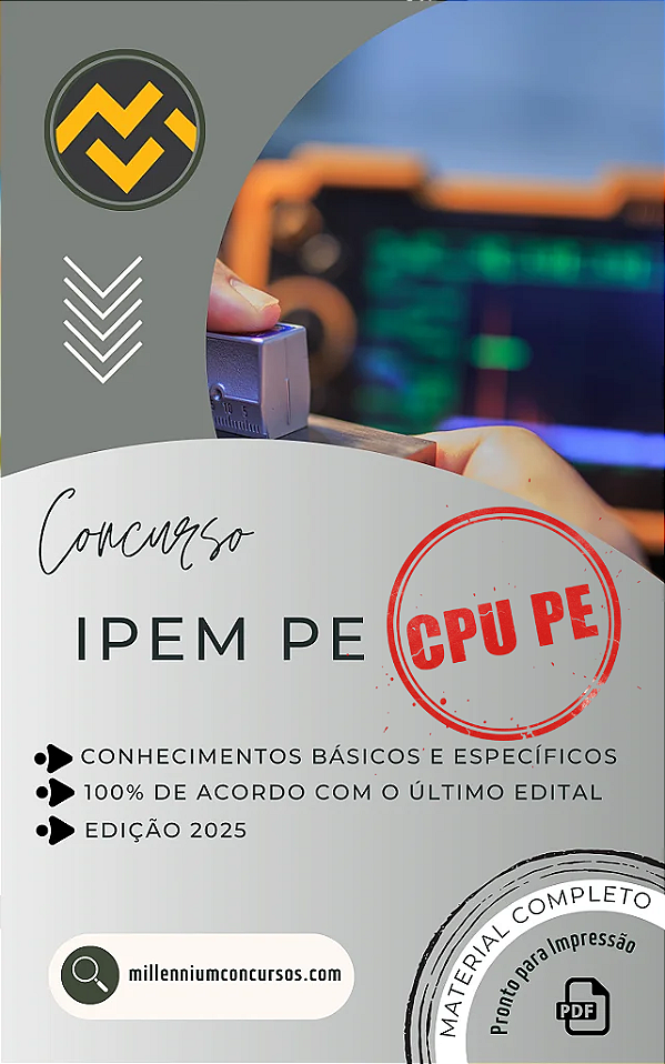 Apostila IPEM PE 2025 Agente de Fiscalização Metrológica Legal e Qualidade (CPU PE)