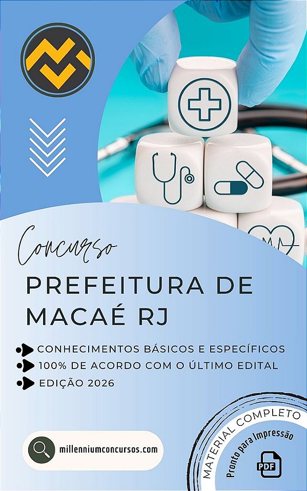 Apostila PREFEITURA DE MACAÉ RJ 2026 Médico Diarista Infectologista