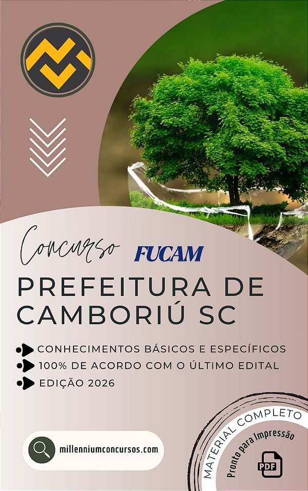 Apostila PREFEITURA DE CAMBORIÚ SC 2026 Geólogo - Meio Ambiente (FUCAM)