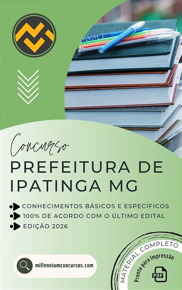 Apostila PREFEITURA DE IPATINGA MG 2026 Professor de Língua Inglesa