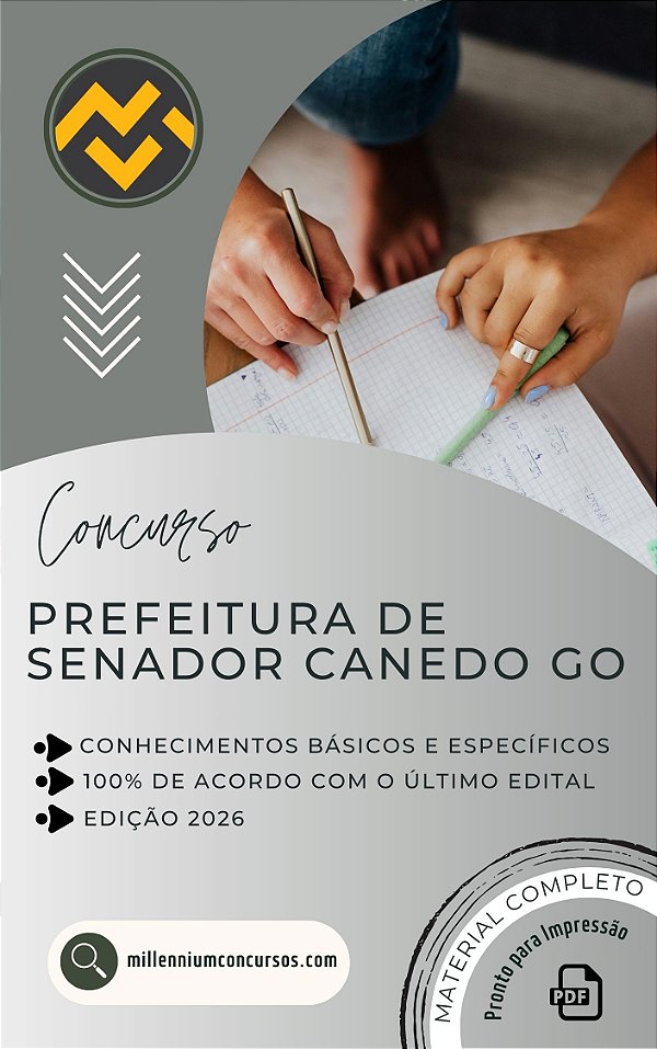 Apostila PREFEITURA DE SENADOR CANEDO GO 2026 Analista Educacional Nutricionista