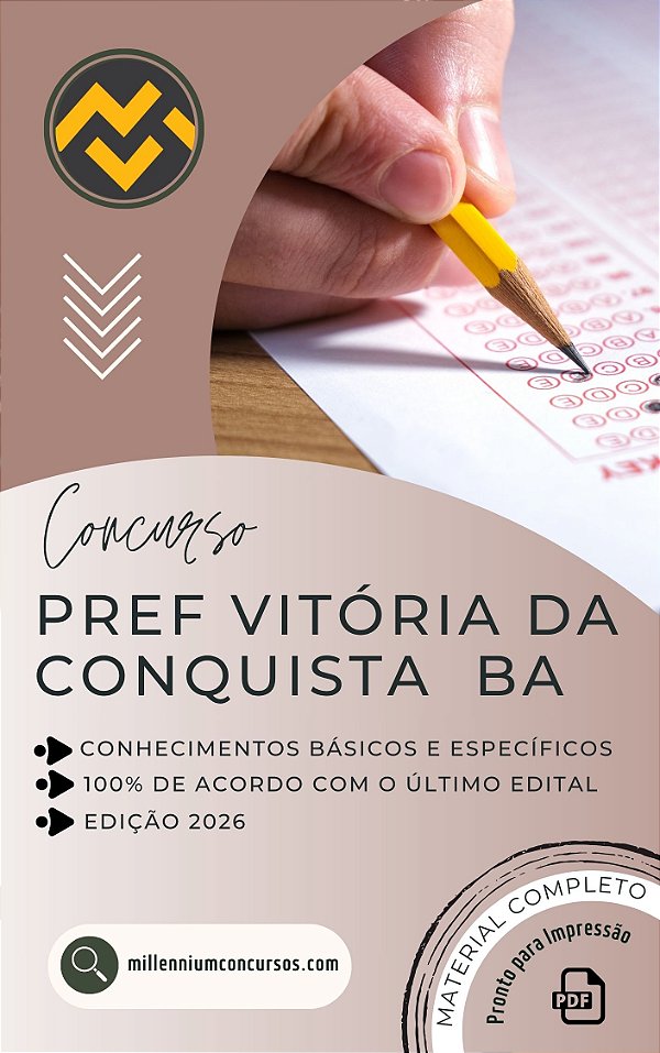 Apostila PREFEITURA DE VITÓRIA DA CONQUISTA BA 2026 Professor Artes