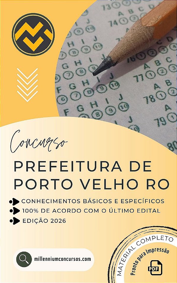 Apostila Prefeitura de Porto Velho RO 2026 Técnico de Controle Interno