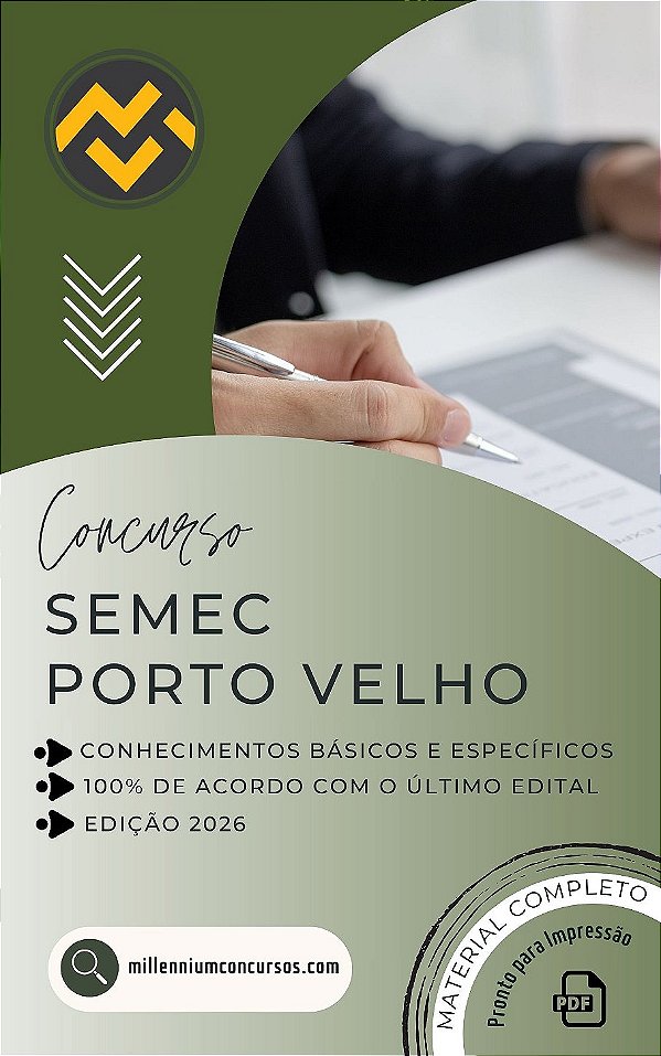 Apostila SEMEC Porto Velho RO 2026 Auditor Fiscal da Receita Municipal