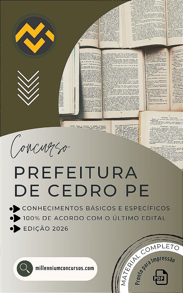 Apostila PREFEITURA DE CEDRO PE 2026 Professor de Educação Infantil / Creche