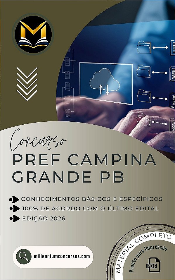 Apostila PREFEITURA DE CAMPINA GRANDE PB 2026 Engenheiro Civil – Analista de Drenagem Urbana