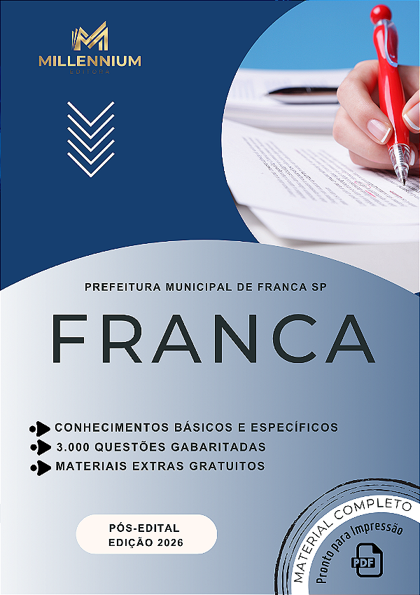 Apostila PREFEITURA DE FRANCA SP 2026 Professor de Educação Física