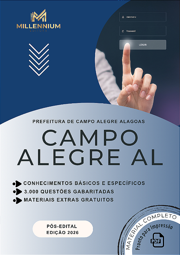 Apostila PREFEITURA DE CAMPO ALEGRE AL 2026 Professor de Matemática