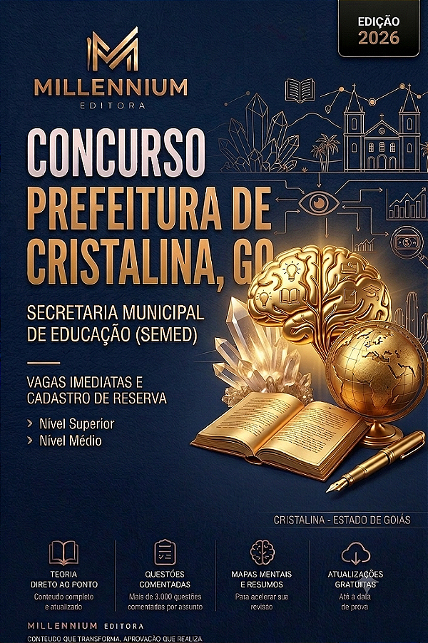 Apostila PREFEITURA DE CRISTALINA GO 2026 Assistente Social Escolar
