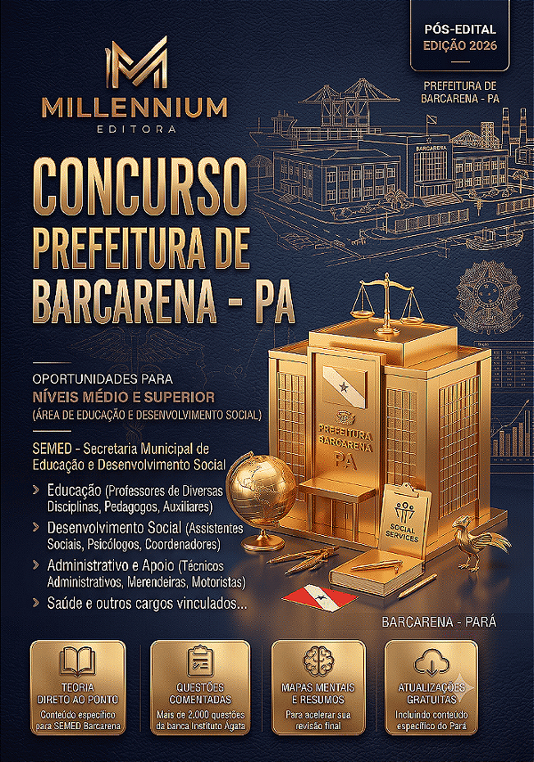 Apostila PREFEITURA DE BARCARENA PA 2026 Professor - Geografia