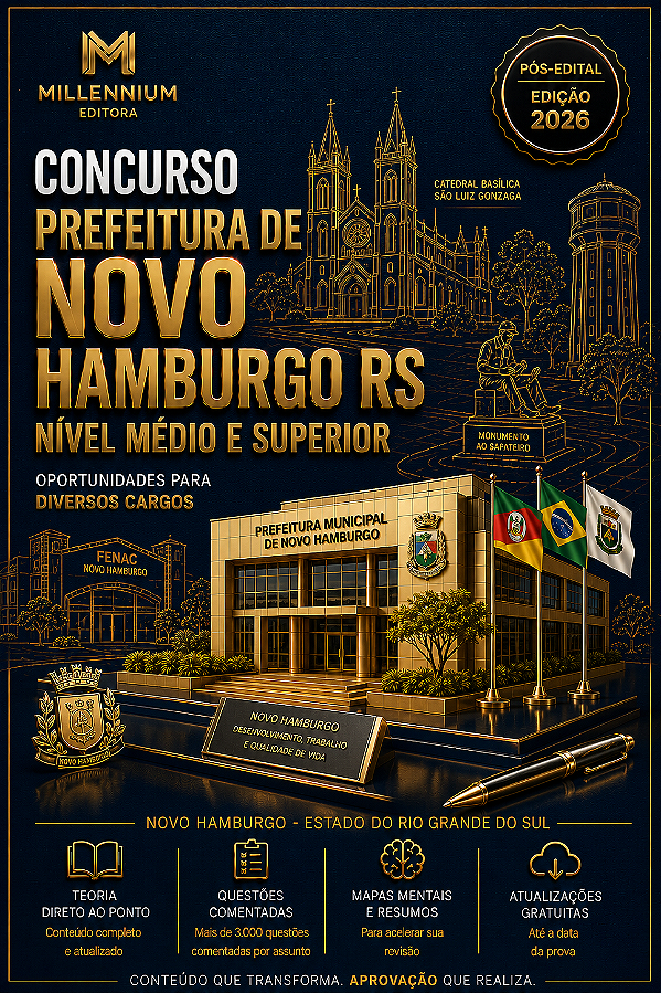 Apostila PREFEITURA NOVO HAMBURGO RS 2026 Bibliotecário I