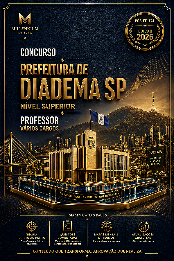 Apostila PREFEITURA DE DIADEMA SP 2026 Professor Português