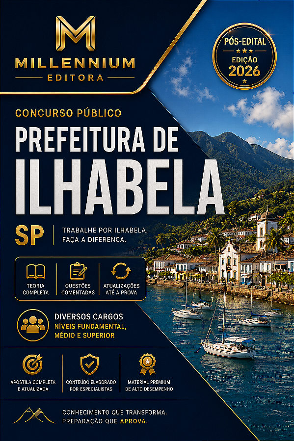 Apostila PREFEITURA DE ILHABELA SP 2026 Psicólogo