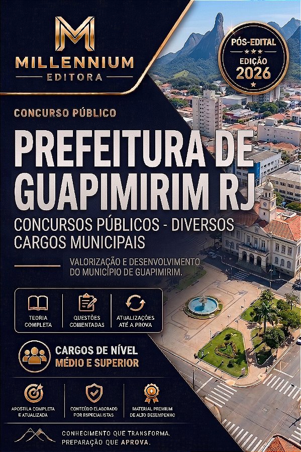 Apostila PREFEITURA DE GUAPIMIRIM RJ 2026 Professor Matemática