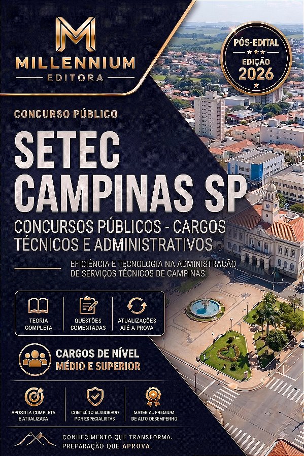 Apostila SETEC CAMPINAS SP 2026 Engenheiro Civil