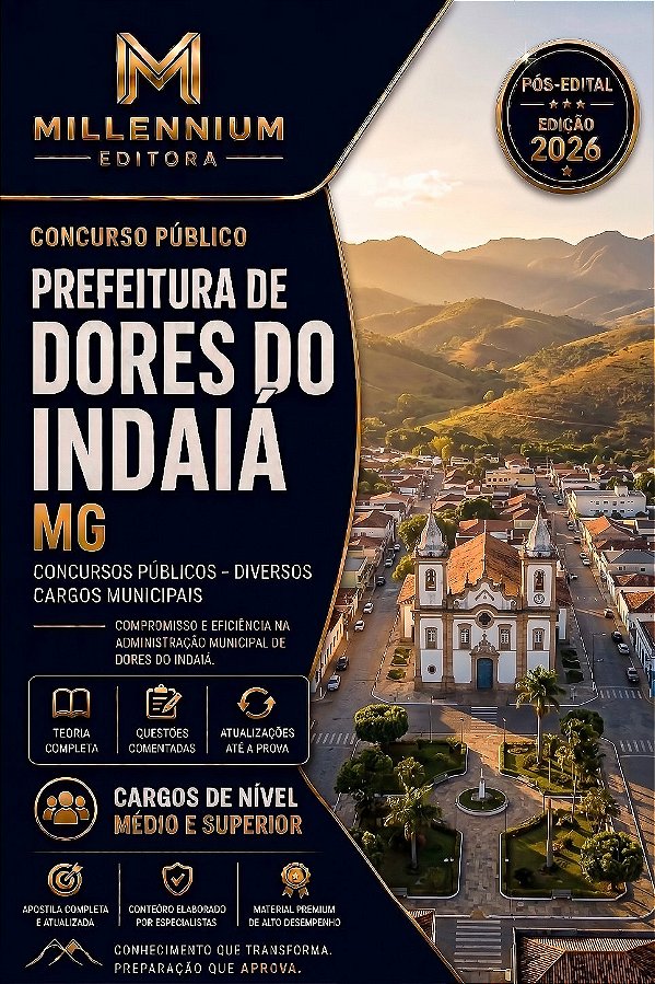 Apostila PREFEITURA DE DORES DO INDAIÁ MG 2026 Professor de PEB I