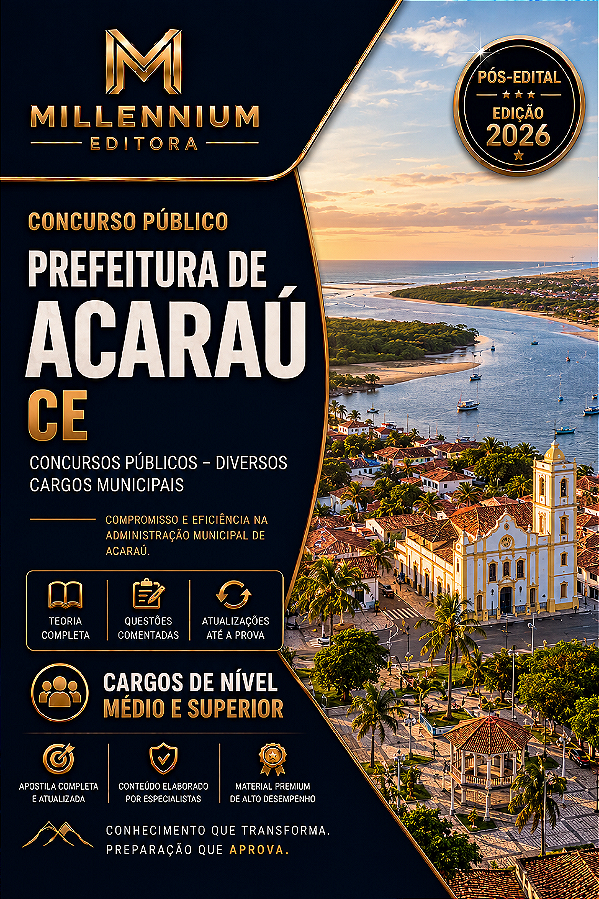 Apostila PREFEITURA DE ACARAÚ CE 2026 Advogado Administrativo