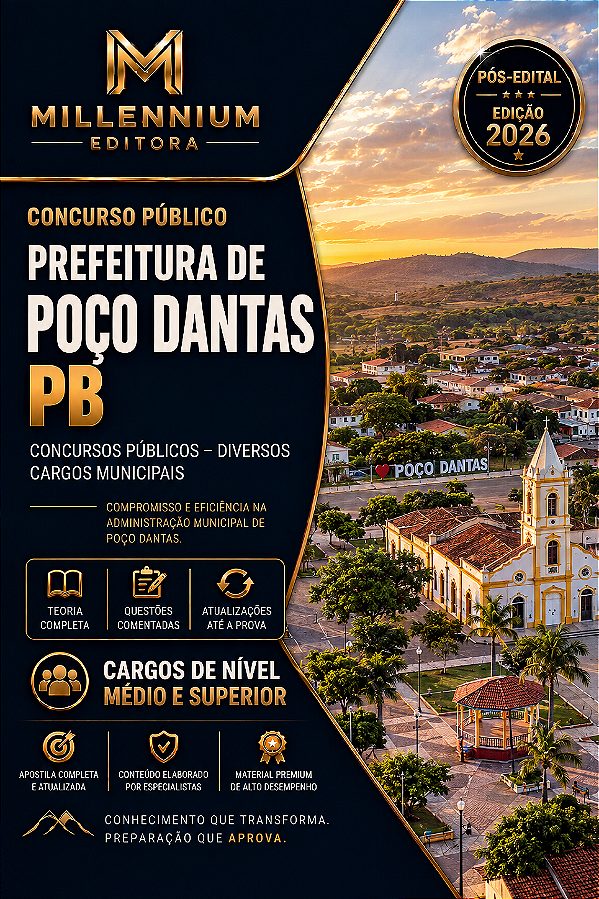 Apostila PREFEITURA DE POÇO DANTAS PB 2026 Professor de Português