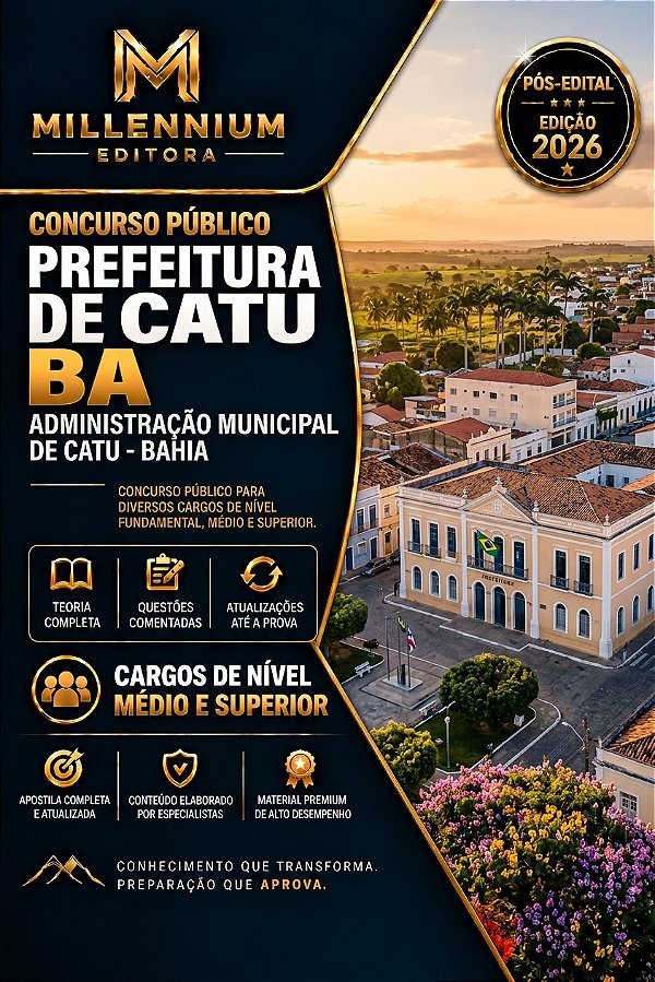 Apostila PREFEITURA DE CATU BA 2026 Professor Matemática