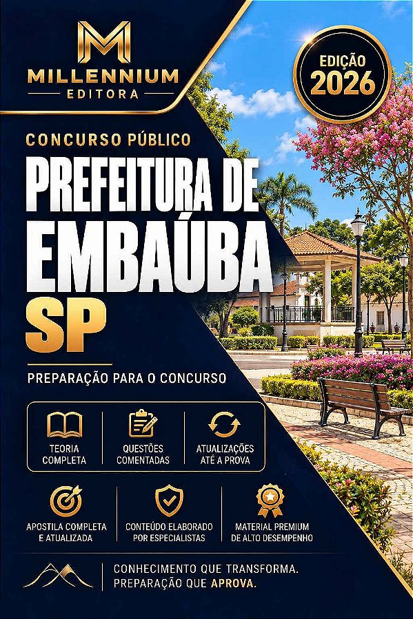 Apostila PREFEITURA DE EMBAÚBA SP 2026 Monitor de Transporte Escolar