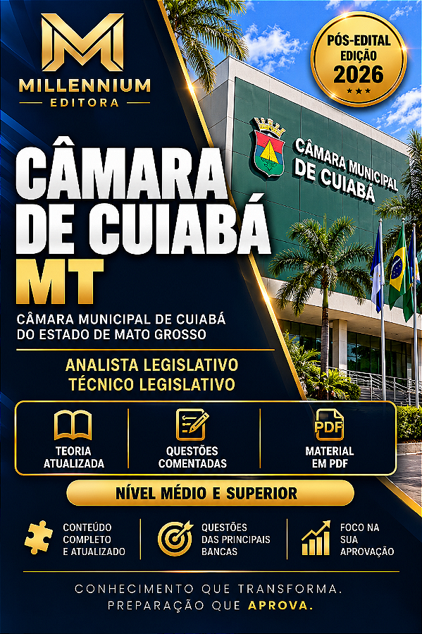 Apostila CÂMARA DE CUIABÁ MT 2026 Técnico Legislativo Sonorização