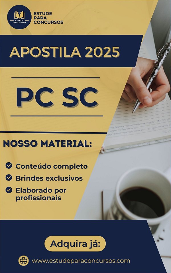 Apostila PC SC 2026 Escrivão de Polícia Civil