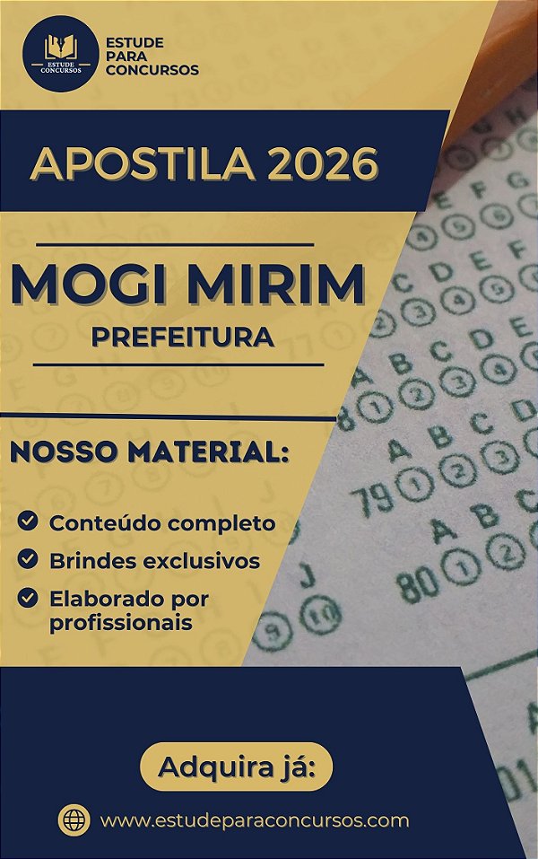 Apostila PREFEITURA DE MOGI MIRIM SP 2026 Psicólogo