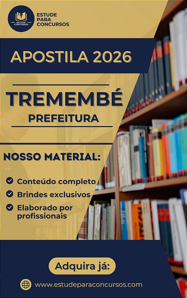 Apostila PREFEITURA DE TREMEMBÉ SP 2026 Assistente Administrativo