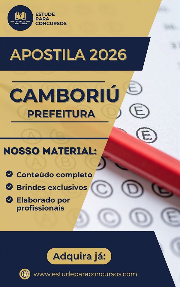 Apostila PREFEITURA DE CAMBORIÚ SC 2026 Professor de Inglês