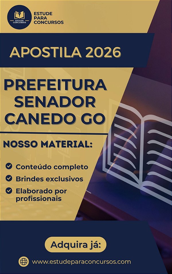 Apostila PREFEITURA DE SENADOR CANEDO GO 2026 Analista Educacional Nutricionista