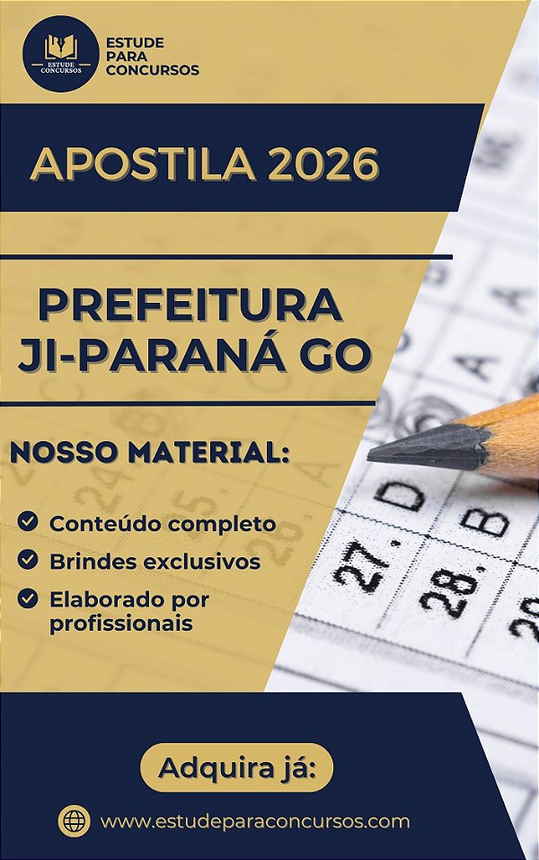 Apostila PREFEITURA DE JI-PARANÁ RO 2026 Professor Nível II - Artes