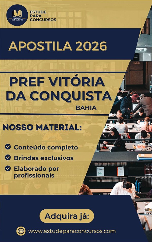 Apostila PREFEITURA DE VITÓRIA DA CONQUISTA BA 2026 Professor Fundamental I