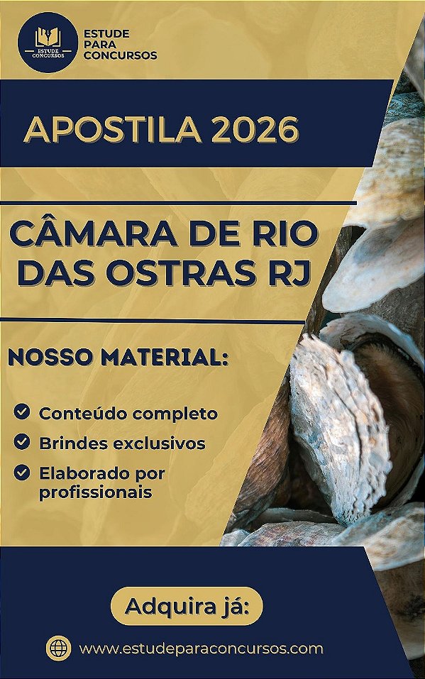 Apostila CÂMARA DE RIO DAS OSTRAS RJ 2026 Contador Legislativo