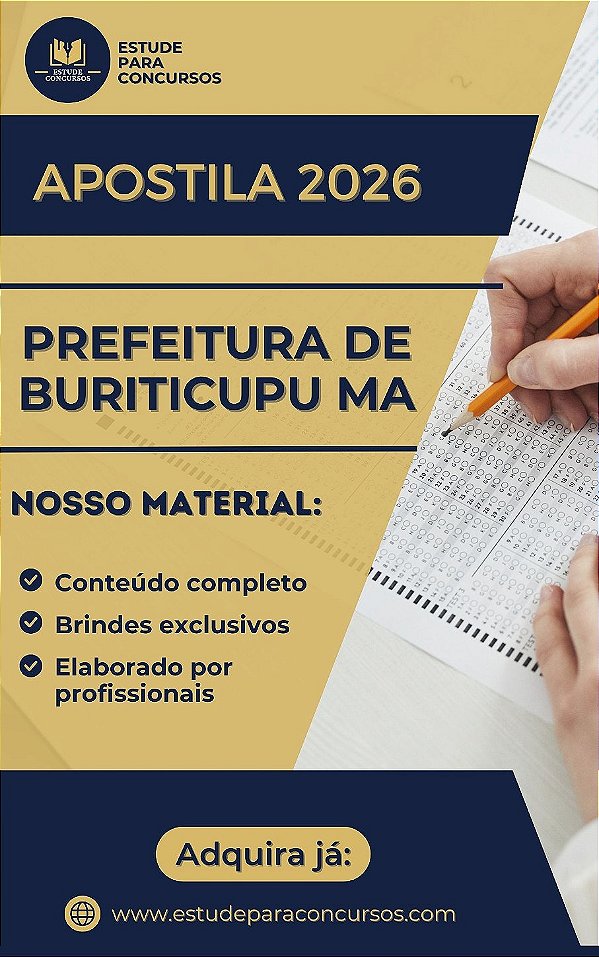 Apostila PREFEITURA DE BURITICUPU MA 2026 Psicólogo