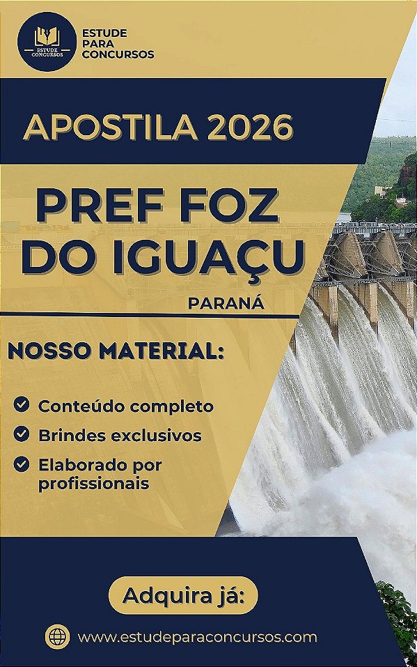 Apostila PREFEITURA DE FOZ DO IGUAÇU PR 2026 Médico Veterinário Júnior