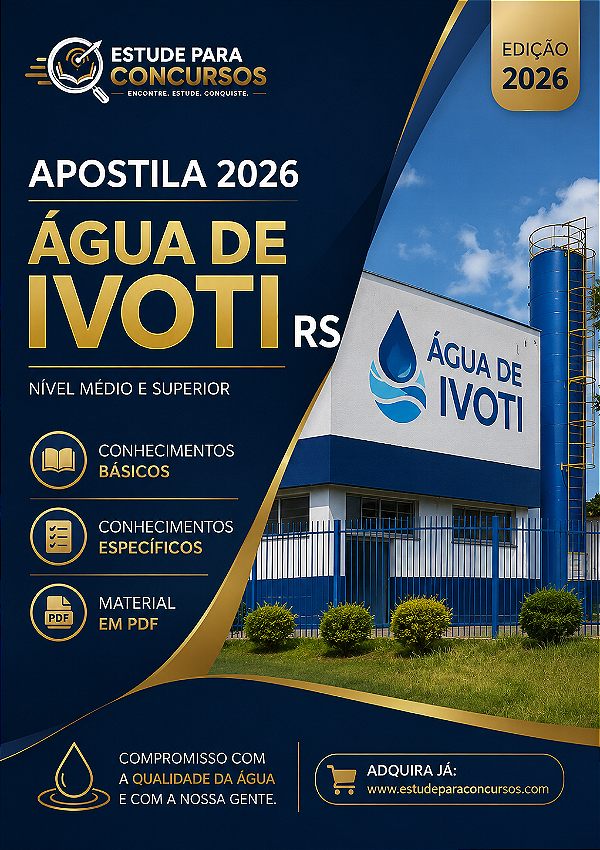 Apostila ÁGUA DE IVOTI RS 2026 Técnico Contábil