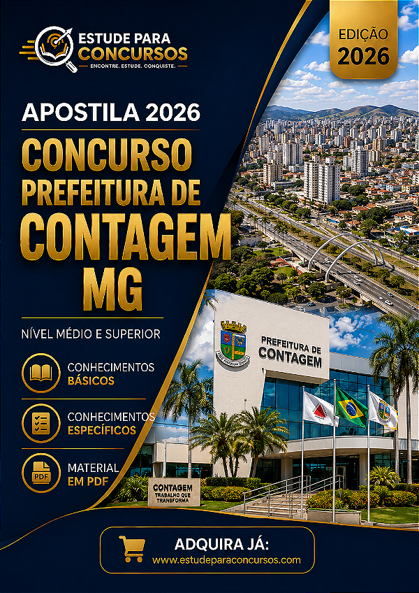 Apostila PREFEITURA DE CONTAGEM MG 2026 Auditor Engenharia Civil