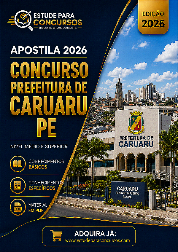 Apostila PREFEITURA DE CARUARU PE 2026 Analista Tecnologia da Informação