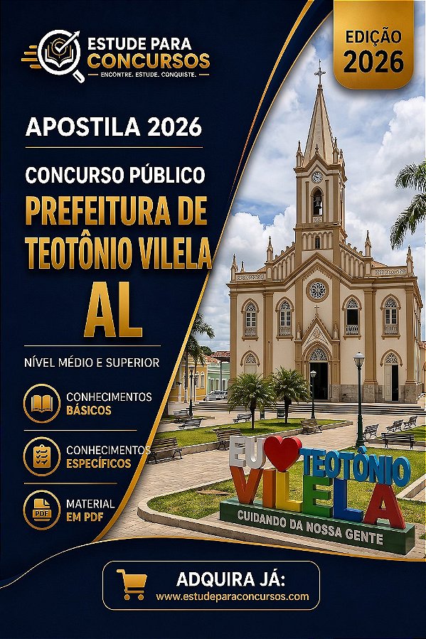Apostila PREFEITURA DE TEOTÔNIO VILELA AL 2026 Professor de Educação Física