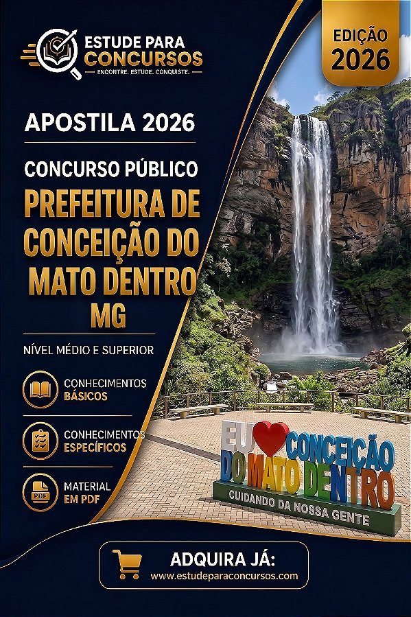 Apostila PREFEITURA CONCEIÇÃO DO MATO DENTRO MG 2026 Técnico de Segurança do Trabalho